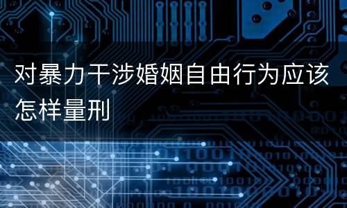 对暴力干涉婚姻自由行为应该怎样量刑