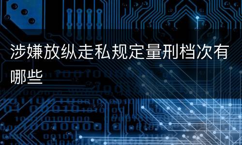 涉嫌放纵走私规定量刑档次有哪些