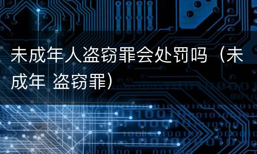 未成年人盗窃罪会处罚吗（未成年 盗窃罪）