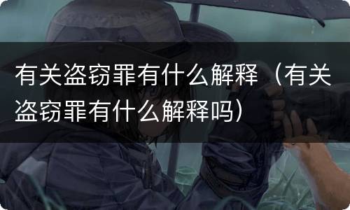 有关盗窃罪有什么解释（有关盗窃罪有什么解释吗）