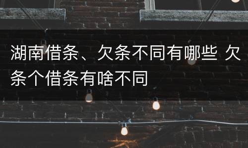 湖南借条、欠条不同有哪些 欠条个借条有啥不同