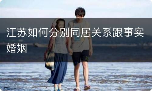 江苏如何分别同居关系跟事实婚姻