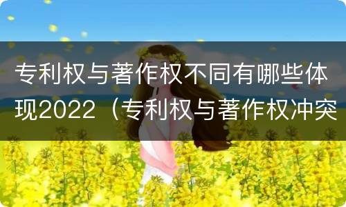 专利权与著作权不同有哪些体现2022（专利权与著作权冲突）
