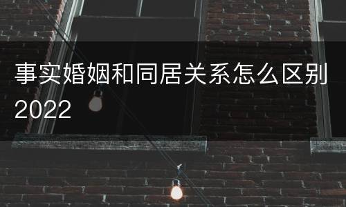 事实婚姻和同居关系怎么区别2022