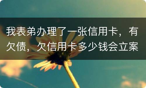我表弟办理了一张信用卡，有欠债，欠信用卡多少钱会立案
