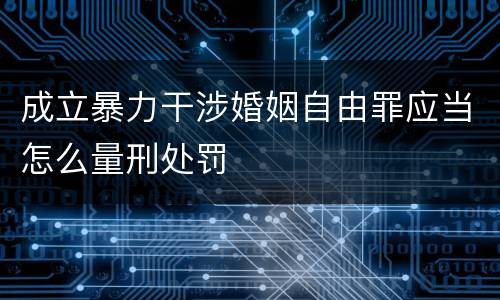 成立暴力干涉婚姻自由罪应当怎么量刑处罚