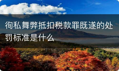 徇私舞弊抵扣税款罪既遂的处罚标准是什么