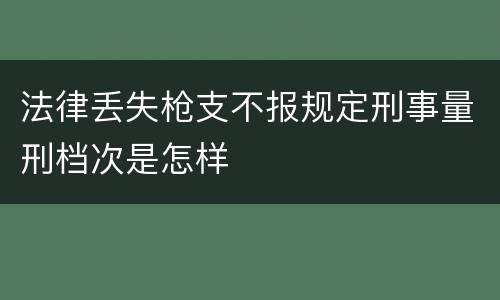法律丢失枪支不报规定刑事量刑档次是怎样