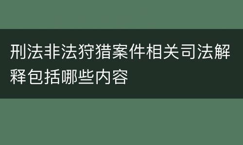 刑法非法狩猎案件相关司法解释包括哪些内容