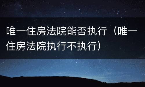 唯一住房法院能否执行（唯一住房法院执行不执行）