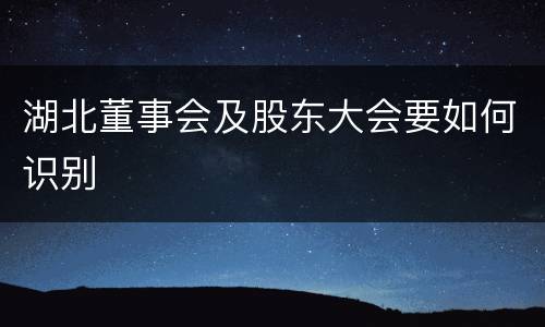 湖北董事会及股东大会要如何识别