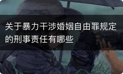 关于暴力干涉婚姻自由罪规定的刑事责任有哪些