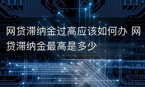 网贷滞纳金过高应该如何办 网贷滞纳金最高是多少
