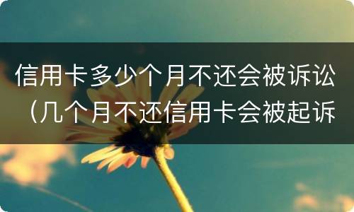 信用卡多少个月不还会被诉讼（几个月不还信用卡会被起诉）
