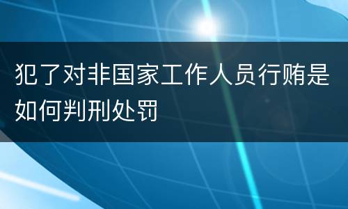犯了对非国家工作人员行贿是如何判刑处罚