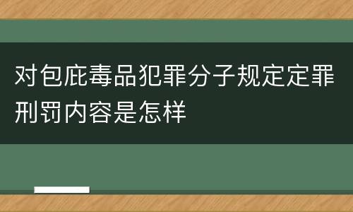 对包庇毒品犯罪分子规定定罪刑罚内容是怎样