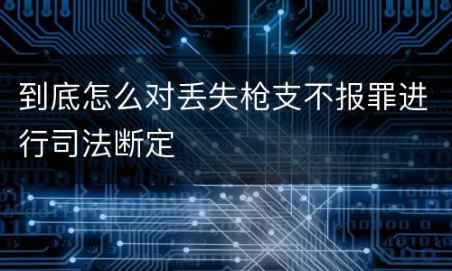 到底怎么对丢失枪支不报罪进行司法断定
