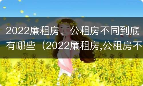 2022廉租房、公租房不同到底有哪些（2022廉租房,公租房不同到底有哪些问题）