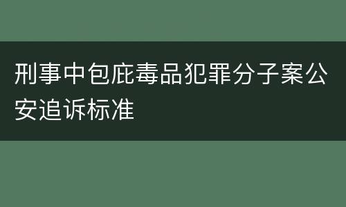 刑事中包庇毒品犯罪分子案公安追诉标准