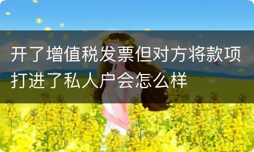 开了增值税发票但对方将款项打进了私人户会怎么样