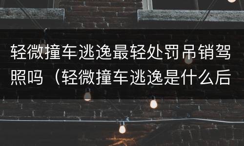 轻微撞车逃逸最轻处罚吊销驾照吗（轻微撞车逃逸是什么后果）