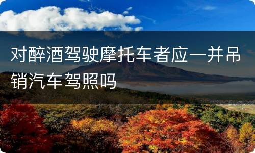 对醉酒驾驶摩托车者应一并吊销汽车驾照吗