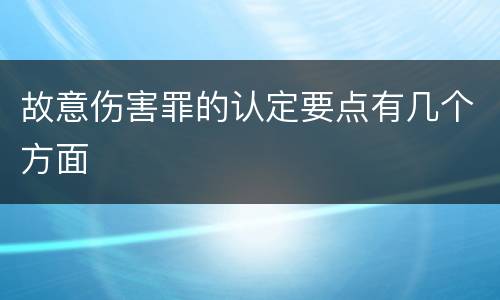 故意伤害罪的认定要点有几个方面