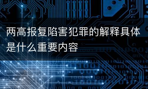 两高报复陷害犯罪的解释具体是什么重要内容