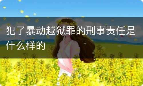 犯了暴动越狱罪的刑事责任是什么样的