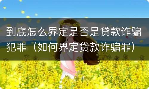 到底怎么界定是否是贷款诈骗犯罪（如何界定贷款诈骗罪）