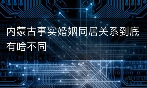 内蒙古事实婚姻同居关系到底有啥不同