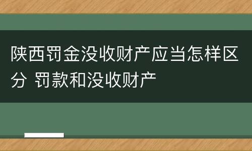 陕西罚金没收财产应当怎样区分 罚款和没收财产