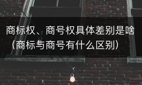 商标权、商号权具体差别是啥（商标与商号有什么区别）