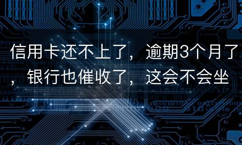 信用卡还不上了，逾期3个月了，银行也催收了，这会不会坐牢