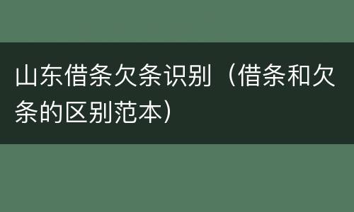 山东借条欠条识别（借条和欠条的区别范本）
