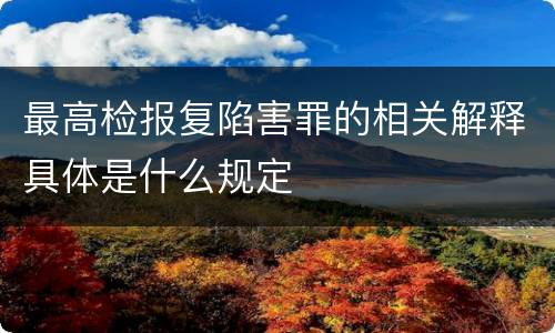最高检报复陷害罪的相关解释具体是什么规定