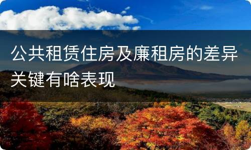 公共租赁住房及廉租房的差异关键有啥表现