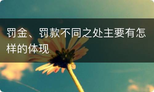 罚金、罚款不同之处主要有怎样的体现