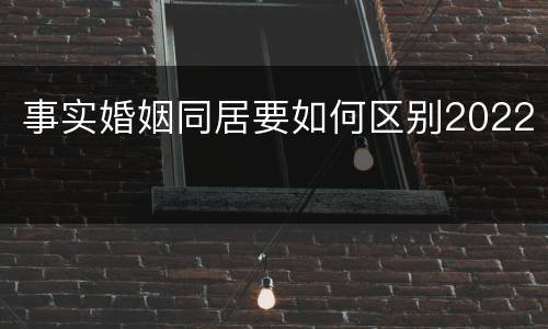 事实婚姻同居要如何区别2022