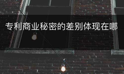专利商业秘密的差别体现在哪