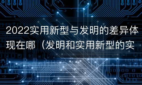 2022实用新型与发明的差异体现在哪（发明和实用新型的实用性）
