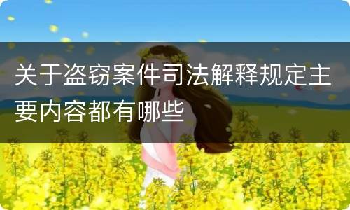 关于盗窃案件司法解释规定主要内容都有哪些