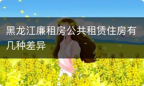 黑龙江廉租房公共租赁住房有几种差异