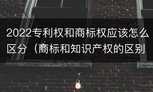 2022专利权和商标权应该怎么区分（商标和知识产权的区别）