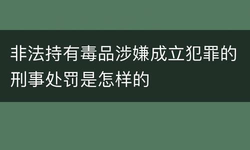 非法持有毒品涉嫌成立犯罪的刑事处罚是怎样的