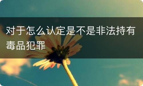 对于怎么认定是不是非法持有毒品犯罪