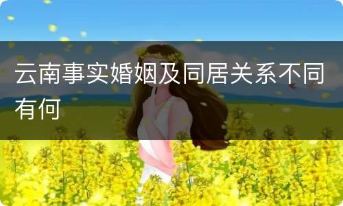 云南事实婚姻及同居关系不同有何