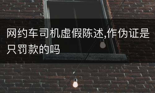 网约车司机虚假陈述,作伪证是只罚款的吗