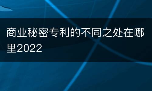 商业秘密专利的不同之处在哪里2022