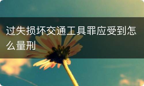 过失损坏交通工具罪应受到怎么量刑